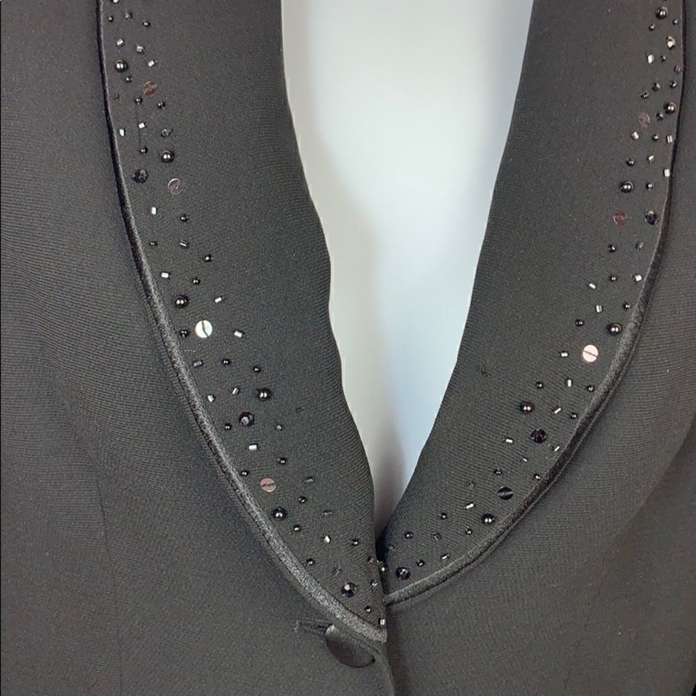 Dressy John Meyer rhinestone beaded trim blazer 3/4 sleeve size 8 - Picture 6 of 13